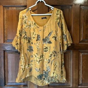Alice Rinaldi Silk Blend Blouse Top Size Medium Made In Italy Floral